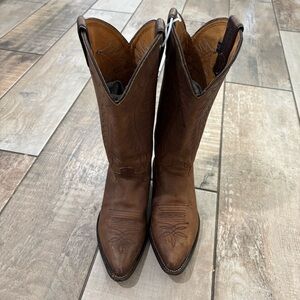 Justin Diamond Western Cowboy Boots Barn Leather Brown women’s size 8B